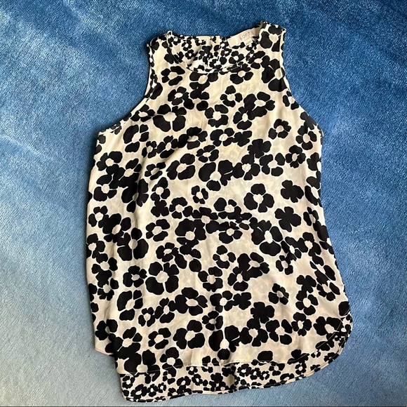 ⚠️LAST CHANCE LOFT Abstract Floral High Neck Top - Picture 1 of 4